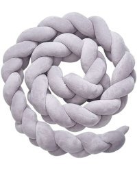 La bebe™ Velvet Border (160) Art.119727 Grey Плетёный бортик-охранка (косичка) для кроватки 160 cm