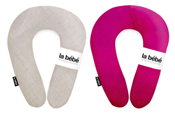 La Bebe™ Snug Cotton Nursing Maternity Pillow Art.85184 Oatmeal/Rasberry Подкова для сна/кормления малыша, 20x70см