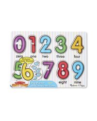 Melissa&amp;Doug Puzzles Numbers Art.13273 Деревянный развивающий пазл для малышей Цифры