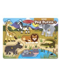 Melissa&amp;Doug Puzzles Safari Art.19054 Деревянный развивающий пазл для малышей Сафари
