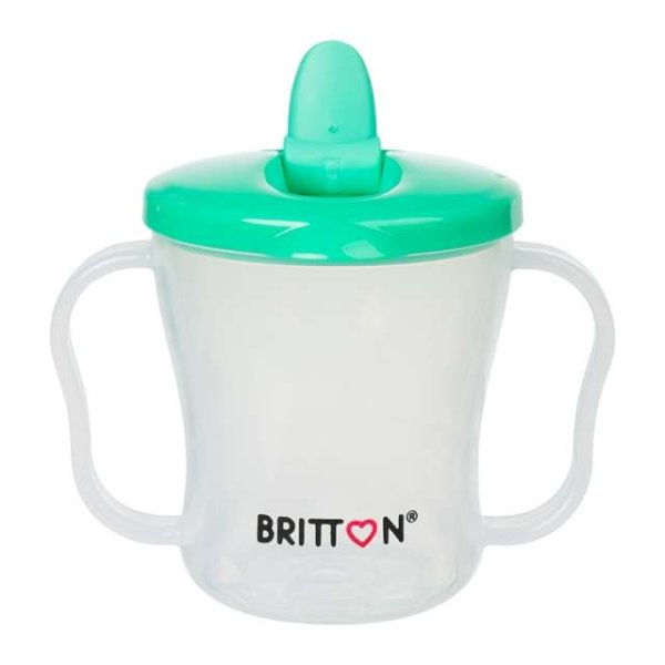 Britton First Cup Art.B1521 Green Кружечка-непроливайка с носиком, 200мл