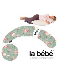 La Bebe™ Moon Maternity Pillow Art.3102 Roses Grey Большая подушка для беременных с наполнителем из Memory Foam (особенно мягкий и тихий наполнитель) 185cm