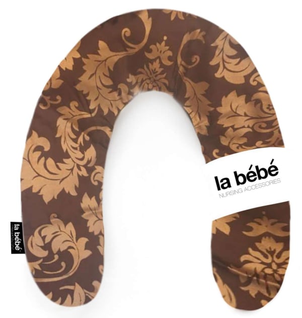 La Bebe™ Rich Satin Nursing Maternity Pillow Art.15689 Eastern Brown/Gold Подкова для сна, кормления малыша 30x104 cm