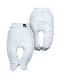 La Bebe™ Baby Pants Art.117712 White Детские штанишки с широким поясом и закрытыми пяточками из чистого хлопка