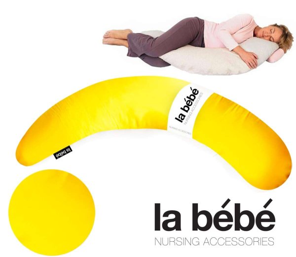 Обложка книги «La Bebe™ Moon Maternity Pillow Art.86007 Yellow Подушка-подковка для беременных с наполнителем из полистерола [2 хлопковых чехла] 185см»