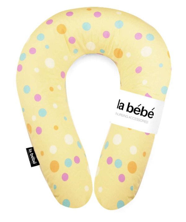 La Bebe™ Snug Nursing Maternity Pillow Art.111347 Yellow Dots Подковка для сна, кормления малыша 20x70cm