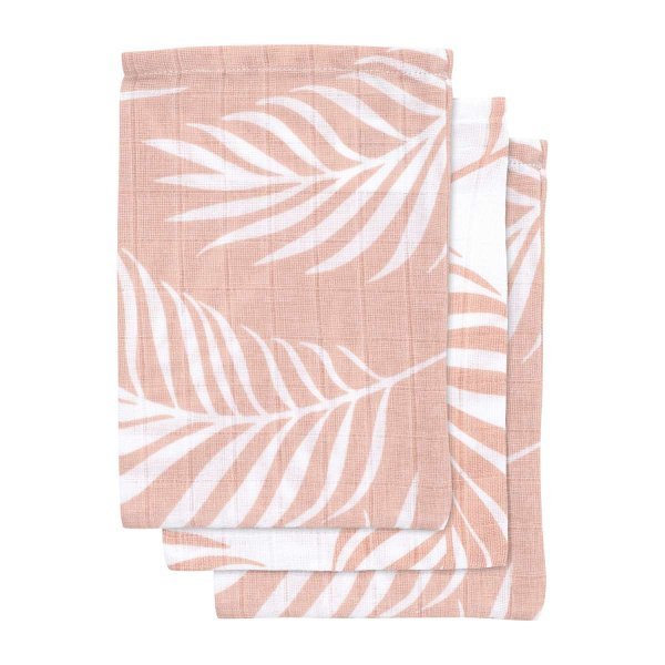 Jollein Muslin Face Pale Pink Art.536-­848-­65314 Высококачественная муслиновая пелёнка для лица, 3 шт. (15х21 см)