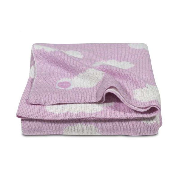 Jollein Clouds Pink Art.516-522-65056 Хлопковый вязаный плед 100x150см