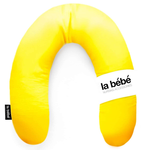 La Bebe™ Rich Maternity Pillow Art.85706 Yellow 100% Natural Linen Подковка для сна / кормления малыша - Чехол 100% Натуральный Лён, 30x104 cm