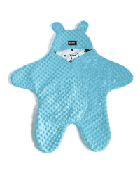 La bebe™ Minky+Cotton Art.104798 Light blue Комбинезон для малыша (конвертик) в автокресло или коляску с ручками и ножками