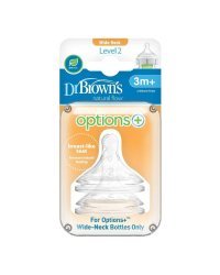 Dr.Browns Options+ Art.WN2201-INTL Силиконовые соски для бутылочек c регулируемой скоростью течения от 3+ мес. (2 шт.)