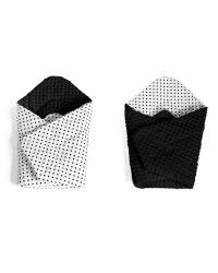 La bebe™ Swaddle Minky+Cotton Art.104625 Black конвертик для новорождённого двухсторонний 75x75 см
