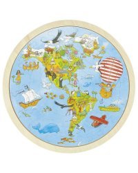 Goki Puzzle World Tour Art.57479 Деревянный пазл -Мировой тур