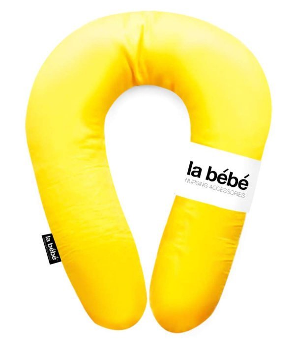 La Bebe™ Snug Cotton Satin&amp;Yellow Art.85703 Подковка для сна/кормления малыша Mit.20x70см