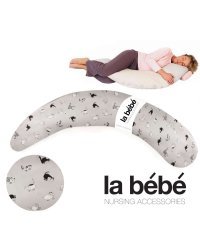 La Bebe™ Moon Maternity Pillow Art.7791 Grey Cats Подушка-подковка для беременных с наполнителем из полистерола [2 хлопковых чехла] 185см