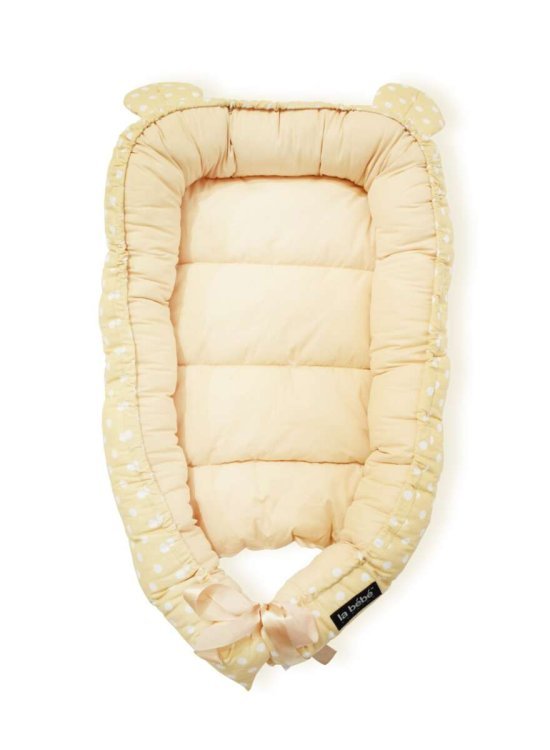 La Bebe™ Babynest Cotton Art.106221 Beige Bear Гнездышко – кокон для новорожденных