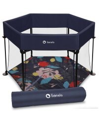 Lionelo Playpen Roel Art.109460 Blue Navy Детский манеж c матрасом из 6 частей