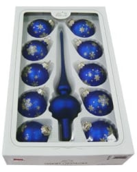 Egles galotnīte un 10 bumbas 6 cm