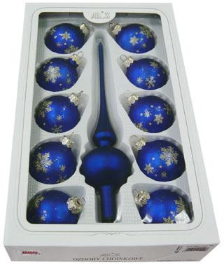 Egles galotnīte un 10 bumbas 6 cm