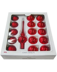 Egles galotnīte un 15 bumbas 6 cm