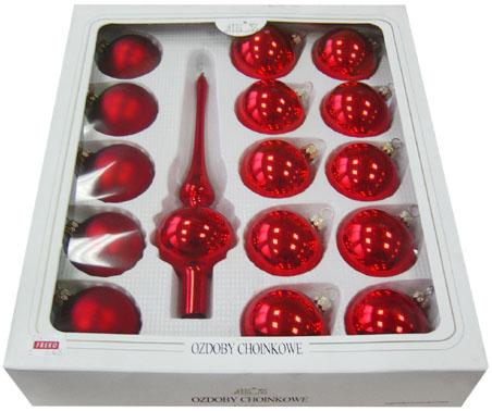 Egles galotnīte un 15 bumbas 6 cm