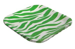 Тарелка 10 шт. (0.126 кг) - зеленая зебра