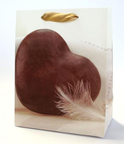 Подарочный пакет 18 23 см Камень сердца