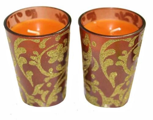 Свеча стекло широкий амаретто 8,5 см