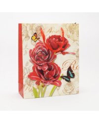 Подарочный мешок 23 32 см 3D цветы