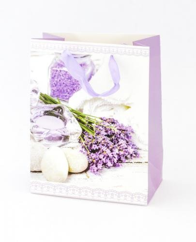 Подарочный пакет 26 32 см лаванда