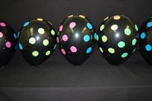 Черные воздушные шары в  горошек - 6 шт. 