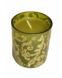 Свеча стекло широкий зеленый 6см