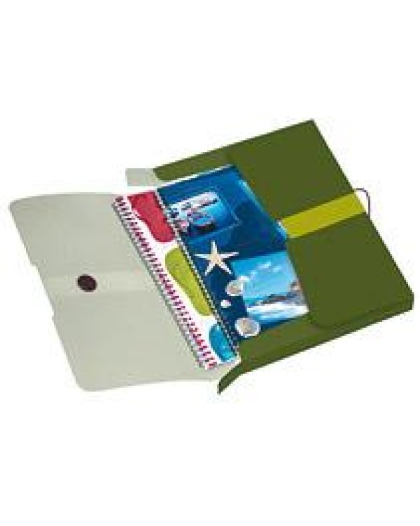 Папка с камедью. A4 / 4CM PP Green