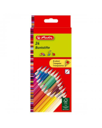 Карандаши 24 цветных треугольников Herlitz