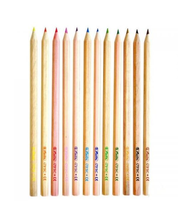 Карандаши 12 цвета древесины Herlitz