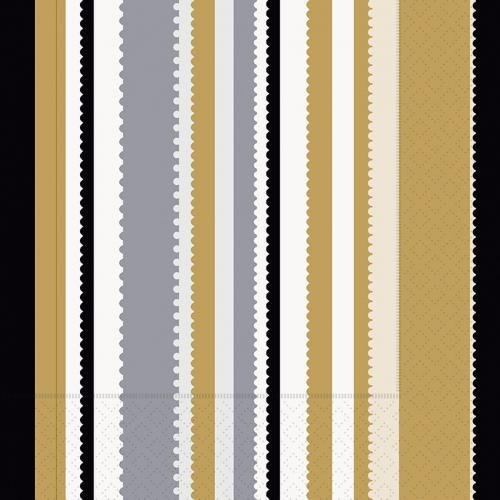 Салфетки 33/3/20 линии черного серебро золото