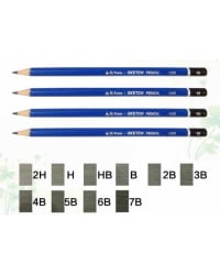 Твердость по карандашу отличается 2Н, Н, НВ, В, В2, В3, В4, В5, В6, В7