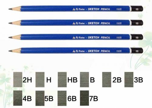 Твердость по карандашу отличается 2Н, Н, НВ, В, В2, В3, В4, В5, В6, В7