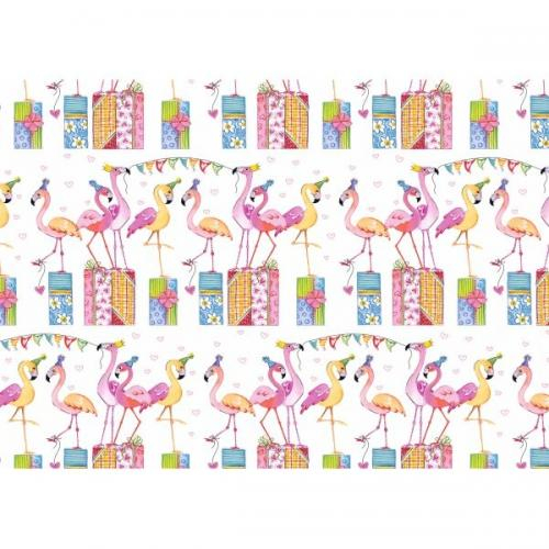 Подарочная бумага 2mx70cm Flamingo
