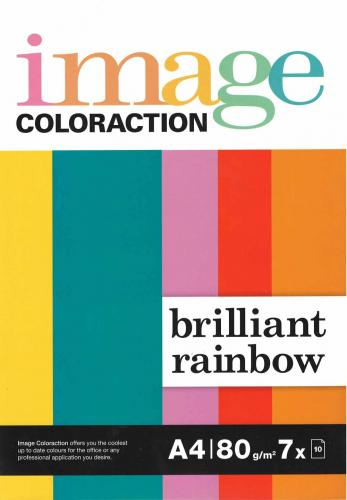 Цветная бумага A4 80г 7 * 10 блестящий радуга