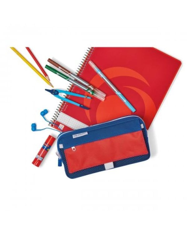 пенал с 2-х секций синий / красный