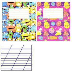 Тетрадь  в  широкую-узкую линейку с наклоном 12 стр. 