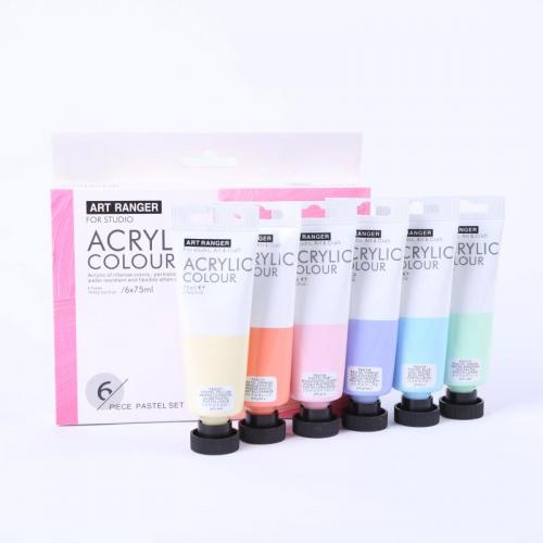 Akrila krāsa 75ml pastel  komplekts 6 krāsas