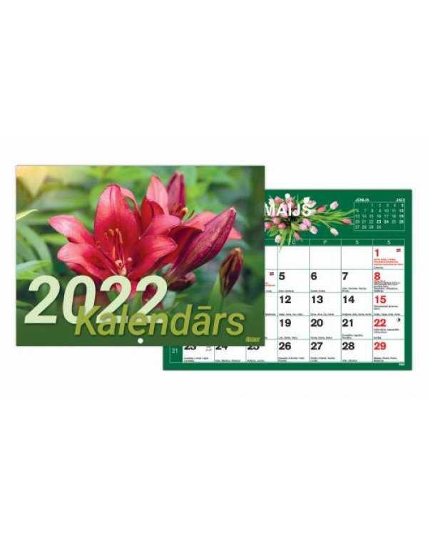 Sienas kalendārs COLOR A4 2022
