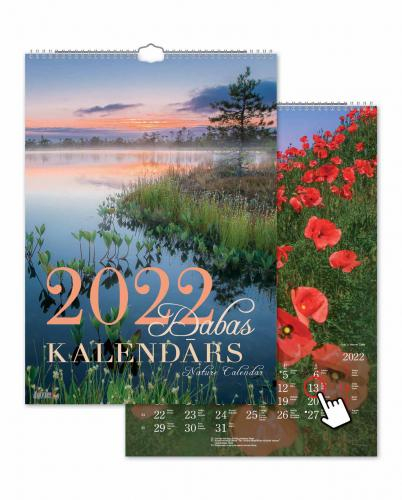 Sienas kalendārs A3 Daba 2022