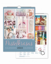 Sienas kalendārs A3 Pasteļkrāsas 2022