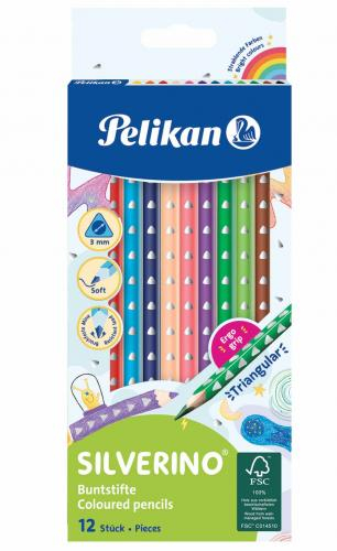 12 цветных карандашей Pelikan Silverine