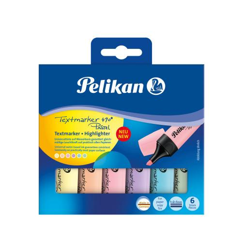 Marķieri teksta Pelikan 490/6 pastel komplekts