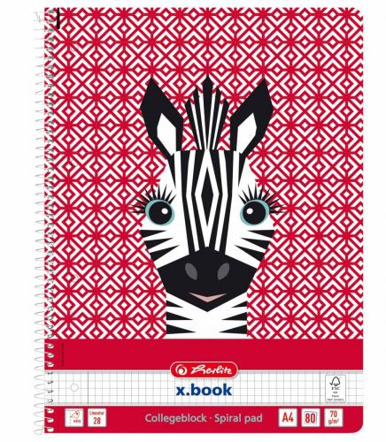 Spirāļbloks A4/80 rūtiņu Zebra