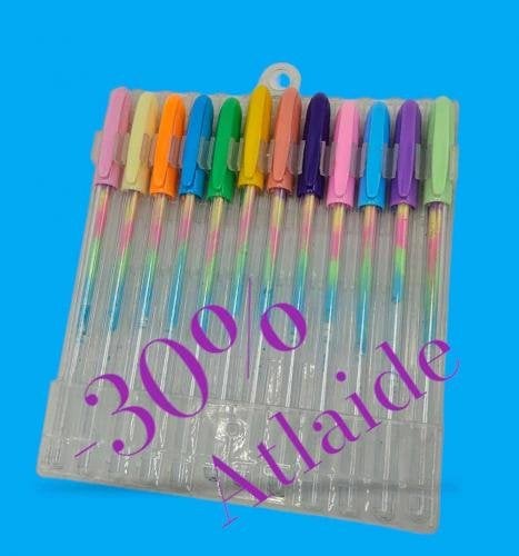 12 varavīksnes gradienta fluorescējošu gēlu pildspalvu komplekts 12 varavīksnes gradienta fluorescējošu gēlu pildspalvu komplekts